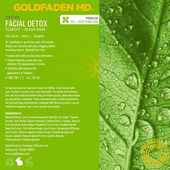 GOLDFADEN MD Solution Facial Detox + Clear Mask _ NEW - Picture 6 of 8